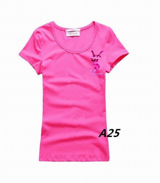 YSL short round collar T woman S-XL-156